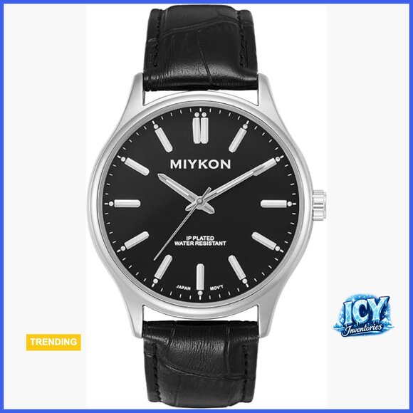 Ultra-Thin Analog Minimalist Dress Watch with Genuine Leather Strap